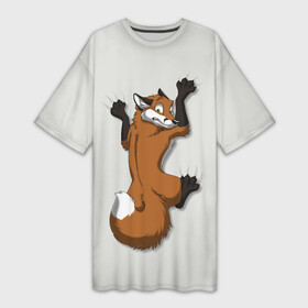 Платье-футболка 3D с принтом Лис Вцепился в Тюмени,  |  | cute | fox | foxes | ginger | tail | вцепился | забавная | капаркается | лис | лиса | лисица | лисицы | лисичка | лисички | лисы | милая | рыжая | рыжие | смешная | фыр | хвост | хвосты