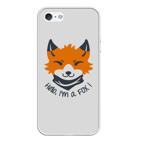 Чехол для iPhone 5/5S матовый с принтом Hello Fox в Тюмени, Силикон | Область печати: задняя сторона чехла, без боковых панелей | cute | fox | foxes | ginger | hello | tail | забавная | лис | лиса | лисица | лисицы | лисичка | лисички | лисы | милая | привет | рыжая | рыжие | смешная | фыр | хвост | хвосты