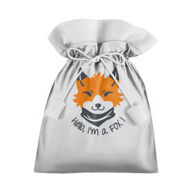 Подарочный 3D мешок с принтом Hello Fox в Тюмени, 100% полиэстер | Размер: 29*39 см | Тематика изображения на принте: cute | fox | foxes | ginger | hello | tail | забавная | лис | лиса | лисица | лисицы | лисичка | лисички | лисы | милая | привет | рыжая | рыжие | смешная | фыр | хвост | хвосты