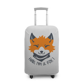 Чехол для чемодана 3D с принтом Hello Fox в Тюмени, 86% полиэфир, 14% спандекс | двустороннее нанесение принта, прорези для ручек и колес | cute | fox | foxes | ginger | hello | tail | забавная | лис | лиса | лисица | лисицы | лисичка | лисички | лисы | милая | привет | рыжая | рыжие | смешная | фыр | хвост | хвосты