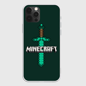 Чехол для iPhone 12 Pro с принтом Меч Minecraft в Тюмени, силикон | область печати: задняя сторона чехла, без боковых панелей | Тематика изображения на принте: craft | creeper | enderman | mine | minecraft | miner | online | skeleton | sword | tnt | world | zombie | динамит | зомби | игра | игры | кирка | крипер | майнер | майнкрафт | меч | мир | онлайн | скелетон