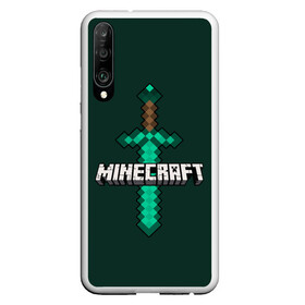 Чехол для Honor P30 с принтом Меч Minecraft в Тюмени, Силикон | Область печати: задняя сторона чехла, без боковых панелей | Тематика изображения на принте: craft | creeper | enderman | mine | minecraft | miner | online | skeleton | sword | tnt | world | zombie | динамит | зомби | игра | игры | кирка | крипер | майнер | майнкрафт | меч | мир | онлайн | скелетон