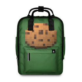 Женский рюкзак 3D с принтом Minecraft Печенька в Тюмени, 100% полиэстер | лямки с регулируемой длиной, сверху ручки, чтобы рюкзак нести как сумку. Основное отделение закрывается на молнию, как и внешний карман. Внутри два дополнительных кармана, один из которых закрывается на молнию. По бокам два дополнительных кармашка, куда поместится маленькая бутылочка
 | Тематика изображения на принте: cookies | craft | creeper | mine | minecraft | miner | online | skeleton | sword | tnt | world | zombie | зомби | игра | игры | кирка | крипер | майнер | майнкрафт | меч | мир | онлайн | печенье | печенька | скелетон