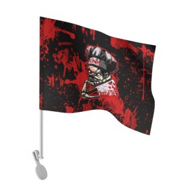 Флаг для автомобиля с принтом Pudge в Тюмени, 100% полиэстер | Размер: 30*21 см | butcher | dota | steam | warcraft | бутчер | варкрафт | дота | дота2 | пудж | стим