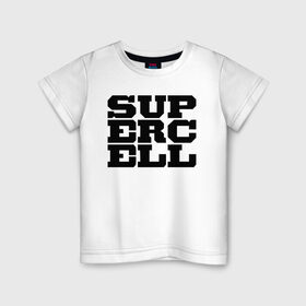 Детская футболка хлопок с принтом SUPERCELL в Тюмени, 100% хлопок | круглый вырез горловины, полуприлегающий силуэт, длина до линии бедер | supercell | игра | клеш | клэш | суперселл