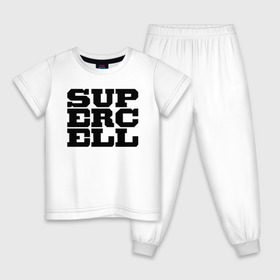Детская пижама хлопок с принтом SUPERCELL в Тюмени, 100% хлопок |  брюки и футболка прямого кроя, без карманов, на брюках мягкая резинка на поясе и по низу штанин
 | supercell | игра | клеш | клэш | суперселл