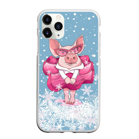 Чехол для iPhone 11 Pro матовый с принтом Свинка в розовом в Тюмени, Силикон |  | Тематика изображения на принте: 2019 | год свиньи | милая свинка | новогодний подарок | новый год | новый год 2019 | подарок на новый год | прикольная свинка | свинка в розовом | свинья | символ 2019 года | снег | снежинки