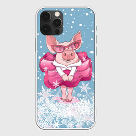 Чехол для iPhone 12 Pro Max с принтом Свинка в розовом в Тюмени, Силикон |  | 2019 | год свиньи | милая свинка | новогодний подарок | новый год | новый год 2019 | подарок на новый год | прикольная свинка | свинка в розовом | свинья | символ 2019 года | снег | снежинки