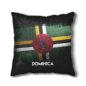 Подушка 3D с принтом DOMINICA(Доминика) в Тюмени, наволочка – 100% полиэстер, наполнитель – холлофайбер (легкий наполнитель, не вызывает аллергию). | состоит из подушки и наволочки. Наволочка на молнии, легко снимается для стирки | Тематика изображения на принте: dominica | urban | город | доминика | мир | путешествие | символика | страны | флаг