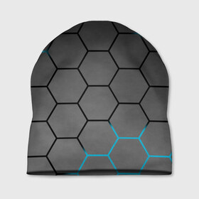 Шапка 3D с принтом Плиты с Энергией в Тюмени, 100% полиэстер | универсальный размер, печать по всей поверхности изделия | hexagon | metal | pattern | steel | броня | гексагон | метал | плиты | сталь | текстура
