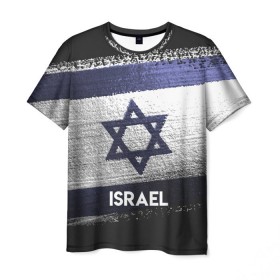 Мужская футболка 3D с принтом Israel(Израиль) в Тюмени, 100% полиэфир | прямой крой, круглый вырез горловины, длина до линии бедер | Тематика изображения на принте: israel | urban | город | израиль | мир | путешествие | символика | страны | флаг