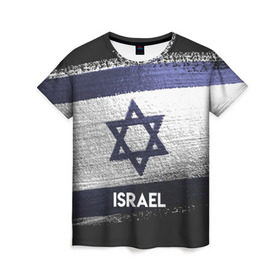 Женская футболка 3D с принтом Israel(Израиль) в Тюмени, 100% полиэфир ( синтетическое хлопкоподобное полотно) | прямой крой, круглый вырез горловины, длина до линии бедер | Тематика изображения на принте: israel | urban | город | израиль | мир | путешествие | символика | страны | флаг