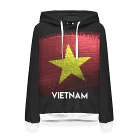 Женская толстовка 3D с принтом VIETNAM(Вьетнам) в Тюмени, 100% полиэстер  | двухслойный капюшон со шнурком для регулировки, мягкие манжеты на рукавах и по низу толстовки, спереди карман-кенгуру с мягким внутренним слоем. | Тематика изображения на принте: urban | vietnam | город | мир | путешествие | символика | страны | флаг