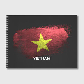 Альбом для рисования с принтом VIETNAM(Вьетнам) в Тюмени, 100% бумага
 | матовая бумага, плотность 200 мг. | Тематика изображения на принте: urban | vietnam | город | мир | путешествие | символика | страны | флаг