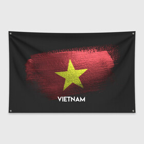 Флаг-баннер с принтом VIETNAM(Вьетнам) в Тюмени, 100% полиэстер | размер 67 х 109 см, плотность ткани — 95 г/м2; по краям флага есть четыре люверса для крепления | urban | vietnam | город | мир | путешествие | символика | страны | флаг