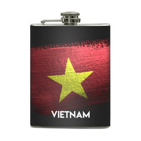 Фляга с принтом VIETNAM(Вьетнам) в Тюмени, металлический корпус | емкость 0,22 л, размер 125 х 94 мм. Виниловая наклейка запечатывается полностью | urban | vietnam | город | мир | путешествие | символика | страны | флаг