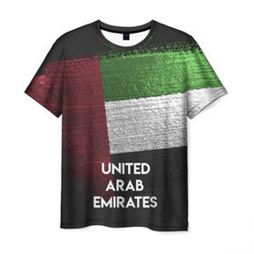 Мужская футболка 3D с принтом Арабские Эмираты в Тюмени, 100% полиэфир | прямой крой, круглый вырез горловины, длина до линии бедер | urban | город | мир | путешествие | символика | страны | флаг