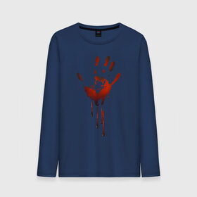 Мужской лонгслив хлопок с принтом Отпечаток руки в Тюмени, 100% хлопок |  | halloween | костюм на хэллоуин | кровавая рука | кровавый отпечаток | кровь | рисунок кровью | футболка для хэллоуина | хэллоуин