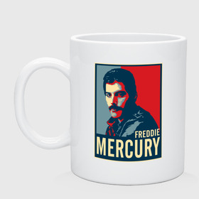 Кружка керамическая с принтом Freddie Mercury в Тюмени, керамика | объем — 330 мл, диаметр — 80 мм. Принт наносится на бока кружки, можно сделать два разных изображения | freddie mercury | queen | фредди меркьюри