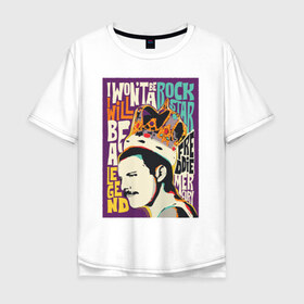 Мужская футболка хлопок Oversize с принтом Queen в Тюмени, 100% хлопок | свободный крой, круглый ворот, “спинка” длиннее передней части | freddie mercury | queen | фредди меркьюри