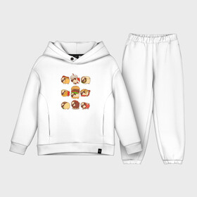 Детский костюм хлопок Oversize с принтом Мопсы в Тюмени,  |  | fastfood | pug | бургер | еда | кола | пицца | собака | фастфуд | хотдог | чипсы | шаурма