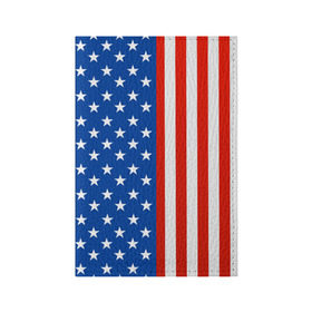 Обложка для паспорта матовая кожа с принтом Американский Флаг в Тюмени, натуральная матовая кожа | размер 19,3 х 13,7 см; прозрачные пластиковые крепления | Тематика изображения на принте: америка | вашингтон | звезды | патриот | сша | трамп | триколор