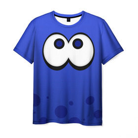 Мужская футболка 3D с принтом Splatoon Blue Squid в Тюмени, 100% полиэфир | прямой крой, круглый вырез горловины, длина до линии бедер | 