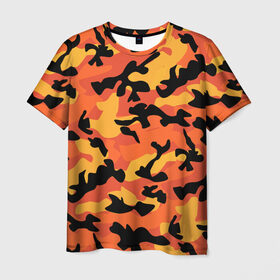 Мужская футболка 3D с принтом Fashion camouflage в Тюмени, 100% полиэфир | прямой крой, круглый вырез горловины, длина до линии бедер | 