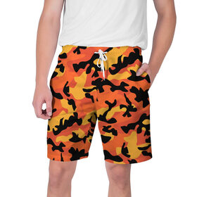 Мужские шорты 3D с принтом Fashion camouflage в Тюмени,  полиэстер 100% | прямой крой, два кармана без застежек по бокам. Мягкая трикотажная резинка на поясе, внутри которой широкие завязки. Длина чуть выше колен | 