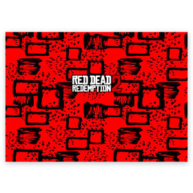 Поздравительная открытка с принтом red dead redemption 2 в Тюмени, 100% бумага | плотность бумаги 280 г/м2, матовая, на обратной стороне линовка и место для марки
 | Тематика изображения на принте: game | red dead | red dead redemption 2 | redemption 2 | rockstar games | бандиты | дикий запад | игры | ковбои | оружие