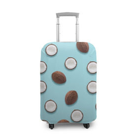 Чехол для чемодана 3D с принтом Кокосовое Настроение в Тюмени, 86% полиэфир, 14% спандекс | двустороннее нанесение принта, прорези для ручек и колес | баунти | еда | кокос | наслаждение | орех | паттерн | рай