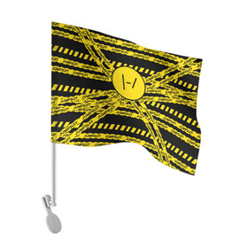 Флаг для автомобиля с принтом TOP в Тюмени, 100% полиэстер | Размер: 30*21 см | 21 pilots | josh dun | music | rock | twenty one pilots | tyler joseph | джош дан | музыка | рок | тайлер джозеф