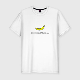 Мужская футболка хлопок Slim с принтом dolce&banana в Тюмени, 92% хлопок, 8% лайкра | приталенный силуэт, круглый вырез ворота, длина до линии бедра, короткий рукав | dg | dolcegabbana