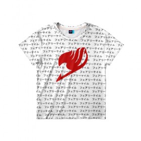 Детская футболка 3D с принтом Fairy Tail в Тюмени, 100% гипоаллергенный полиэфир | прямой крой, круглый вырез горловины, длина до линии бедер, чуть спущенное плечо, ткань немного тянется | anime | fairy tail | аниме | иероглифы | сёнэн | хвост феи
