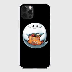 Чехол для iPhone 12 Pro Max с принтом Be my Boo в Тюмени, Силикон |  | Тематика изображения на принте: candy | deliciouse | ghost | halloween | night | pumpkin | spirit | treat | trick | вкусняшки | гадость | дух | конфеты | ночь | приведение | призрак | сладости | тыква | хеллоуин | хэллоуин