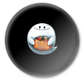 Значок с принтом Be my Boo в Тюмени,  металл | круглая форма, металлическая застежка в виде булавки | candy | deliciouse | ghost | halloween | night | pumpkin | spirit | treat | trick | вкусняшки | гадость | дух | конфеты | ночь | приведение | призрак | сладости | тыква | хеллоуин | хэллоуин