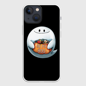 Чехол для iPhone 13 mini с принтом Be my Boo в Тюмени,  |  | candy | deliciouse | ghost | halloween | night | pumpkin | spirit | treat | trick | вкусняшки | гадость | дух | конфеты | ночь | приведение | призрак | сладости | тыква | хеллоуин | хэллоуин