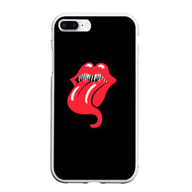 Чехол для iPhone 7Plus/8 Plus матовый с принтом Monsters Kiss в Тюмени, Силикон | Область печати: задняя сторона чехла, без боковых панелей | halloween | jagger | lips | mick | monster | rock | rolling | stones | tongue | tooth | вольные | губы | джаггер | зубы | камни | катящиеся | мик | монстер | рок | странники | хеллоуин | хэллоуин | язык