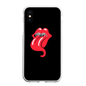 Чехол для iPhone XS Max матовый с принтом Monsters Kiss в Тюмени, Силикон | Область печати: задняя сторона чехла, без боковых панелей | Тематика изображения на принте: halloween | jagger | lips | mick | monster | rock | rolling | stones | tongue | tooth | вольные | губы | джаггер | зубы | камни | катящиеся | мик | монстер | рок | странники | хеллоуин | хэллоуин | язык