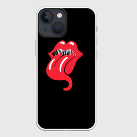 Чехол для iPhone 13 mini с принтом Monsters Kiss в Тюмени,  |  | Тематика изображения на принте: halloween | jagger | lips | mick | monster | rock | rolling | stones | tongue | tooth | вольные | губы | джаггер | зубы | камни | катящиеся | мик | монстер | рок | странники | хеллоуин | хэллоуин | язык