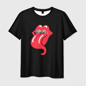 Мужская футболка 3D с принтом Monsters Kiss в Тюмени, 100% полиэфир | прямой крой, круглый вырез горловины, длина до линии бедер | halloween | jagger | lips | mick | monster | rock | rolling | stones | tongue | tooth | вольные | губы | джаггер | зубы | камни | катящиеся | мик | монстер | рок | странники | хеллоуин | хэллоуин | язык