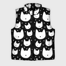 Мужской жилет утепленный 3D с принтом Love Cats Pattern в Тюмени,  |  | белый | кот | котенок | котэ | котя | котята | кошка | любовь | мимими | паттерн | сердечки | сердце | силуэт | черный | я люблю кошек