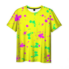 Мужская футболка 3D с принтом Coldcloud жёлтый в Тюмени, 100% полиэфир | прямой крой, круглый вырез горловины, длина до линии бедер | roses | андреев | андрей | бубба | капли | кислота | кляксы | краски | ту ту ту | хубба | школа | яркий