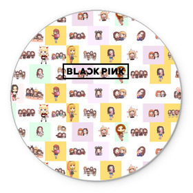 Коврик для мышки круглый с принтом BlackPink в Тюмени, резина и полиэстер | круглая форма, изображение наносится на всю лицевую часть | blackpink | k pop | music | блэк пинк | дженни | джису | лис | музыка | розэ