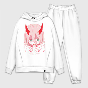 Мужской костюм хлопок OVERSIZE с принтом Child Zero Two в Тюмени,  |  | 002 | darling in the franxx | iota | zero two | зеро ту | любимый во франксе | милый во франкcе