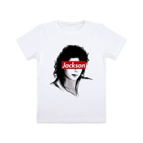 Детская футболка хлопок с принтом Michael Jackson в Тюмени, 100% хлопок | круглый вырез горловины, полуприлегающий силуэт, длина до линии бедер | jackson | michael | джексон | майкл