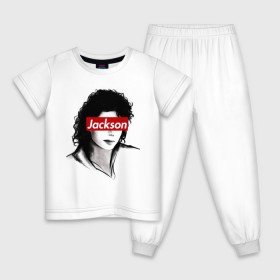 Детская пижама хлопок с принтом Michael Jackson в Тюмени, 100% хлопок |  брюки и футболка прямого кроя, без карманов, на брюках мягкая резинка на поясе и по низу штанин
 | jackson | michael | джексон | майкл