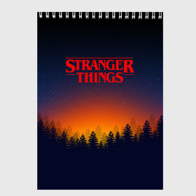 Скетчбук с принтом STRANGER THINGS в Тюмени, 100% бумага
 | 48 листов, плотность листов — 100 г/м2, плотность картонной обложки — 250 г/м2. Листы скреплены сверху удобной пружинной спиралью | 011 | eleven | friends don t lie | netflix | stranger things | демогоргон | нетфликс | одиннадцатая | очень странные дела | сериалы