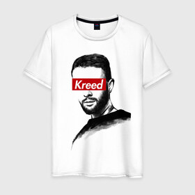 Мужская футболка хлопок с принтом Kreed в Тюмени, 100% хлопок | прямой крой, круглый вырез горловины, длина до линии бедер, слегка спущенное плечо. | black star | блек стар | егор | крид | невеста | олимп