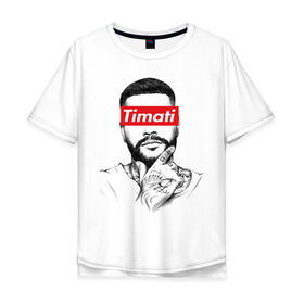Мужская футболка хлопок Oversize с принтом Timati в Тюмени, 100% хлопок | свободный крой, круглый ворот, “спинка” длиннее передней части | black star | rap | блек стар | мафия | олимп | рэп
